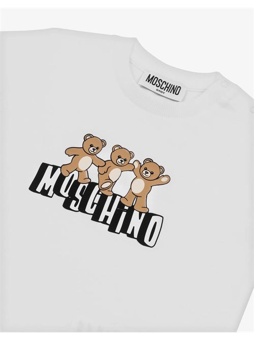 T-shirt in jersey di cotone Moschino Teddy Bear MOSCHINO KIDS | MUM04K-LAA17/10101